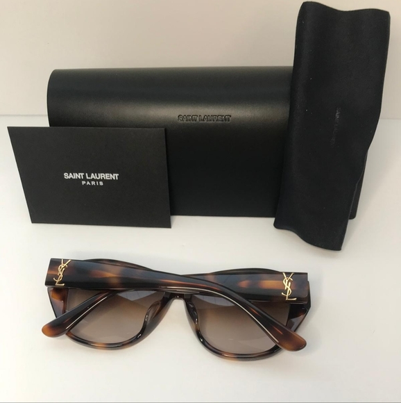 💯 Original SAINT LAURENTSL M8/FN Sunglasses Tortoise - Picture 4 of 13